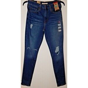 Levi's Women's 721 High Rise Skinny Jeans Moderately Distressed 29 X 30 NWT